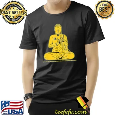 Buddha texting on cell phone peace love joy happiness shirt
