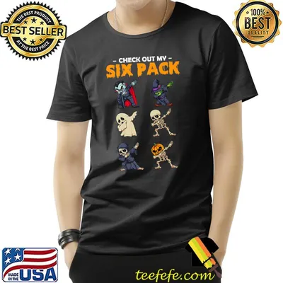 Check Out My Six Pack Lazy Halloween Dabbing Monster T-Shirt