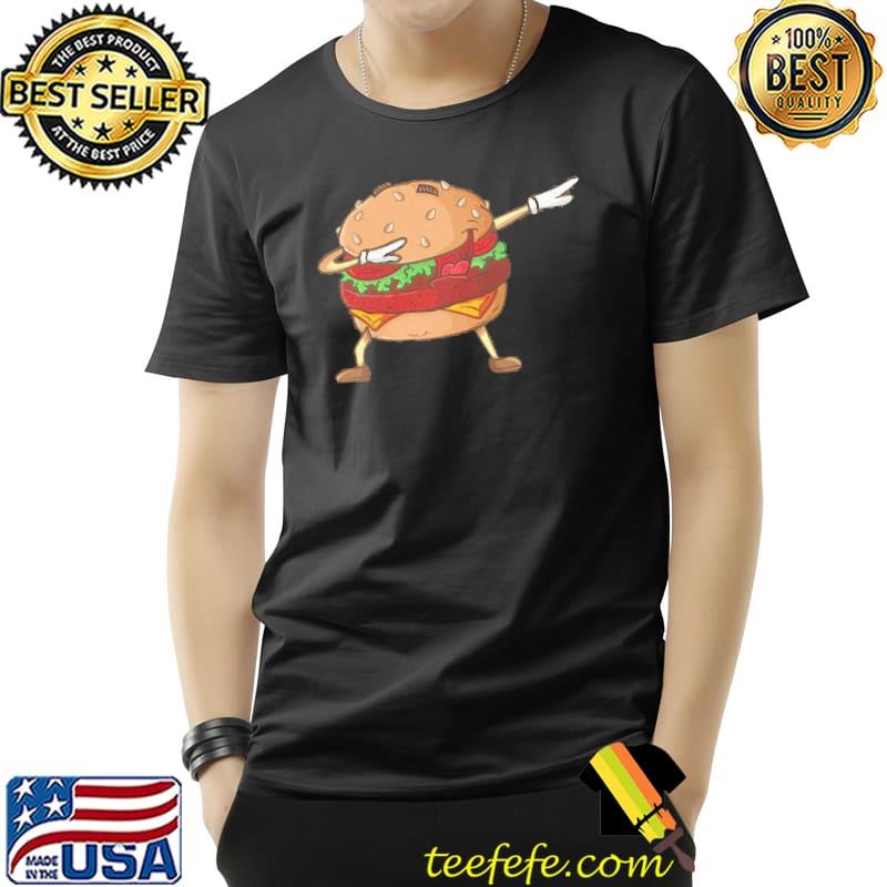 Cheeseburger dab pose dabbing dance national burger day pun youth short sleeve shirt