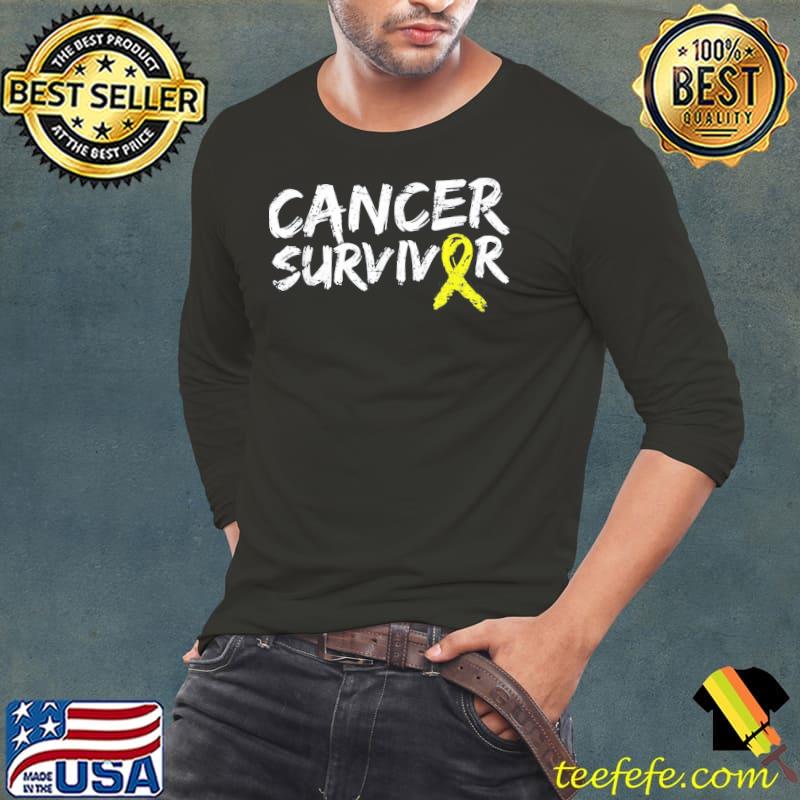 Childhood cancer survivor yellow ribbon awareness support s Long Sleeve Tee Childhood cancer survivor yellow ribbon awareness support s Long Sleeve Tee