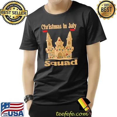 Christmas In July Squad Summer Castle Of Sand Xmas Light T-Shirt