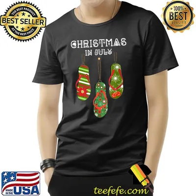 Christmas In July Ugly Christmas Summer Flip Flops T-Shirt