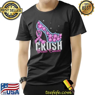 Crush Breast Cancer Bling Diamond T-Shirt