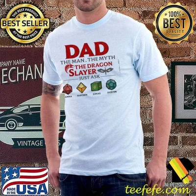D&d dad the man the myth personalized father's day gifts for dads shirt