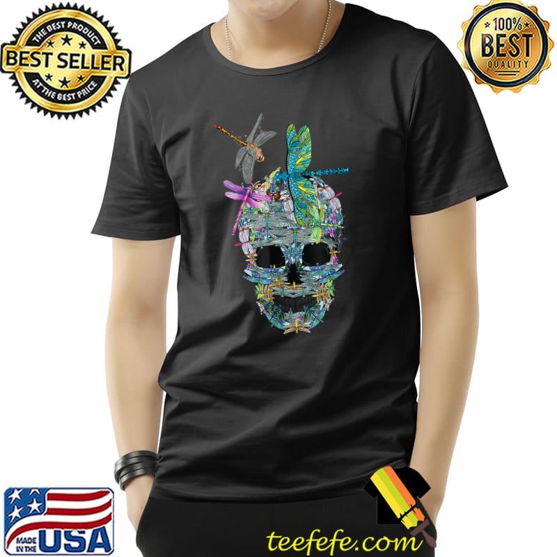 Dragonflies Skull Halloween T-Shirt