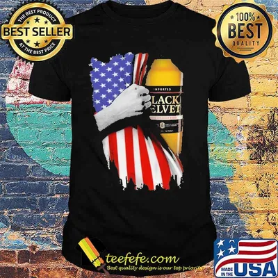 Drinking American Flag Black Velvet Beer Shirt