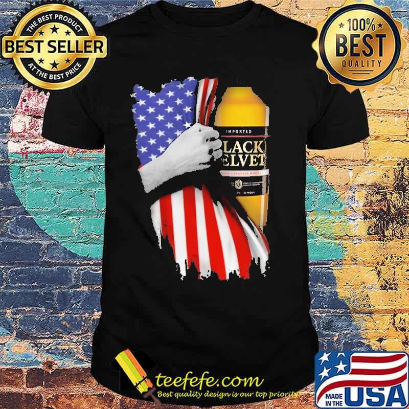Drinking American Flag Black Velvet Beer Shirt