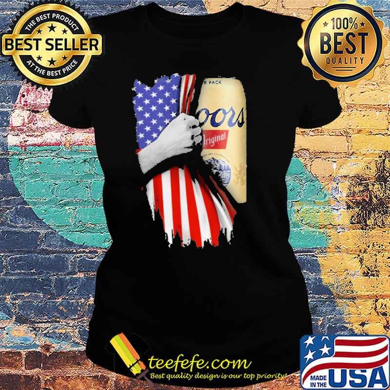Drinking American Flag Coors Beer Shirt Ladies tee Drinking American Flag Coors Beer Shirt Ladies tee