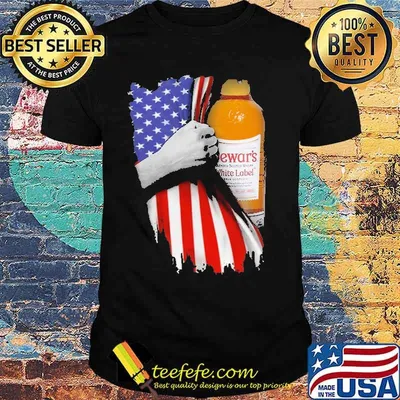 Drinking American Flag Dewar's White Label Blended Scotch Whisky Shirt