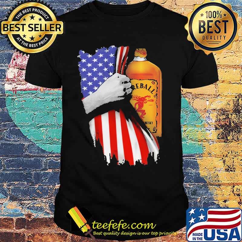 Drinking American Flag Fireball Cinnamon Whisky Shirt