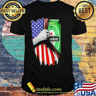 Drinking American Flag Henieken Beer Shirt