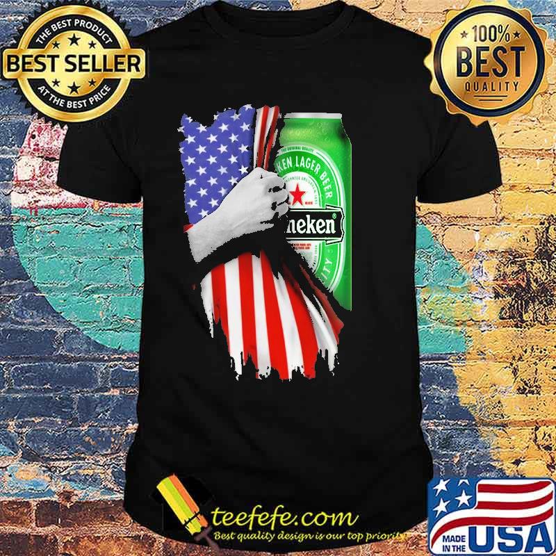 Drinking American Flag Henieken Beer Shirt