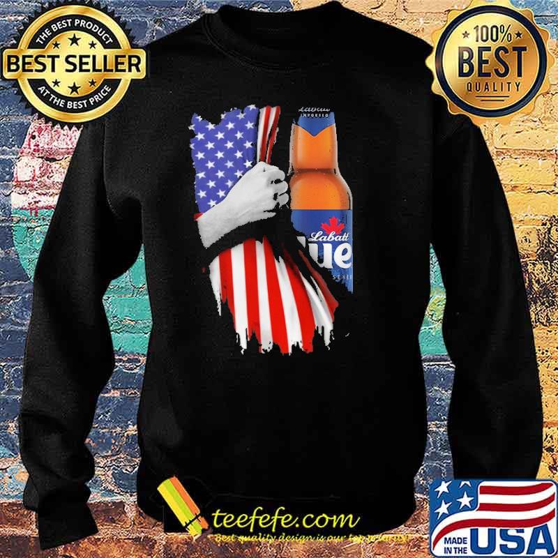 Drinking American Flag Labatt Blue Beer Light Canadian Shirt Sweater Drinking American Flag Labatt Blue Beer Light Canadian Shirt Sweater