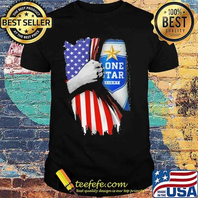 Drinking American Flag Lone Star Beer Shirt