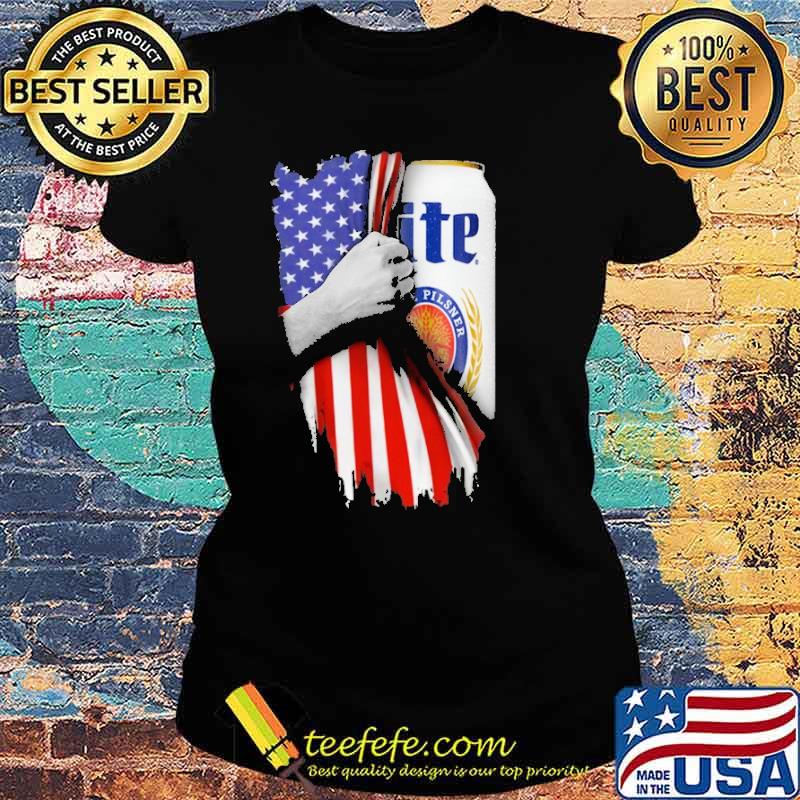 Drinking American Flag Miller Lite Shirt Ladies tee Drinking American Flag Miller Lite Shirt Ladies tee