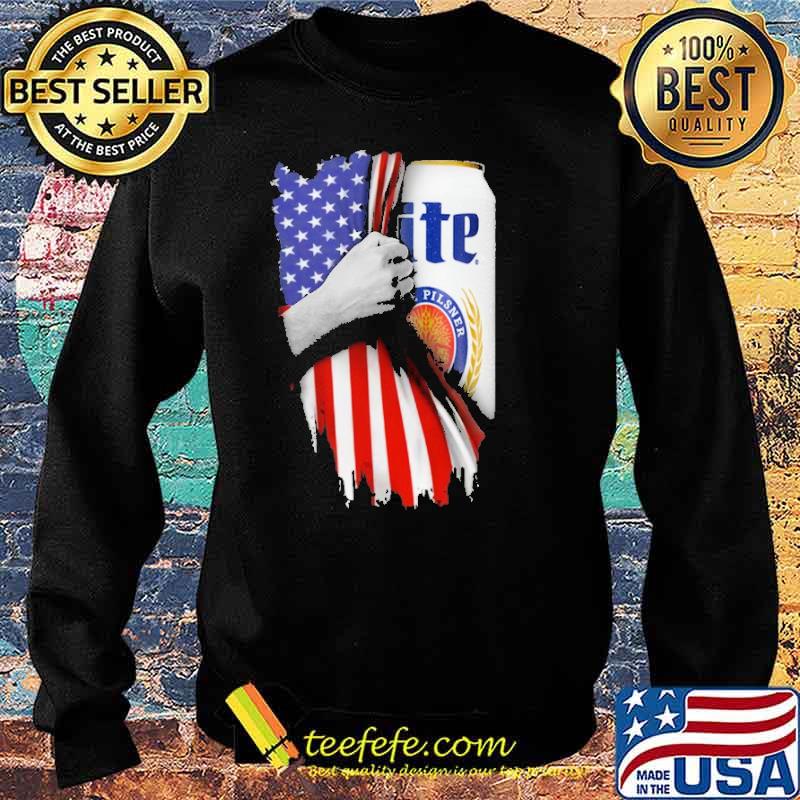 Drinking American Flag Miller Lite Shirt Sweater Drinking American Flag Miller Lite Shirt Sweater