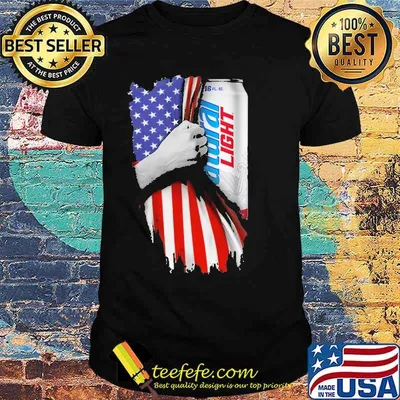 Drinking American Flag Natural Light Beer Shirt