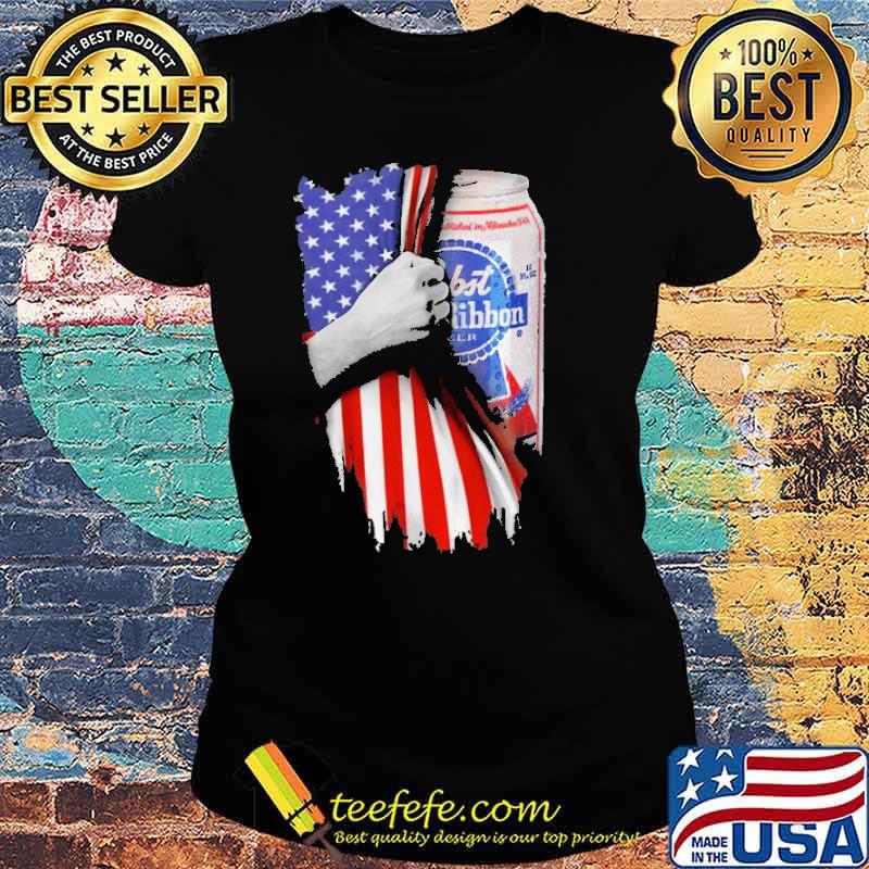 Drinking American Flag Pabst Blue Ribbon Shirt Ladies tee Drinking American Flag Pabst Blue Ribbon Shirt Ladies tee