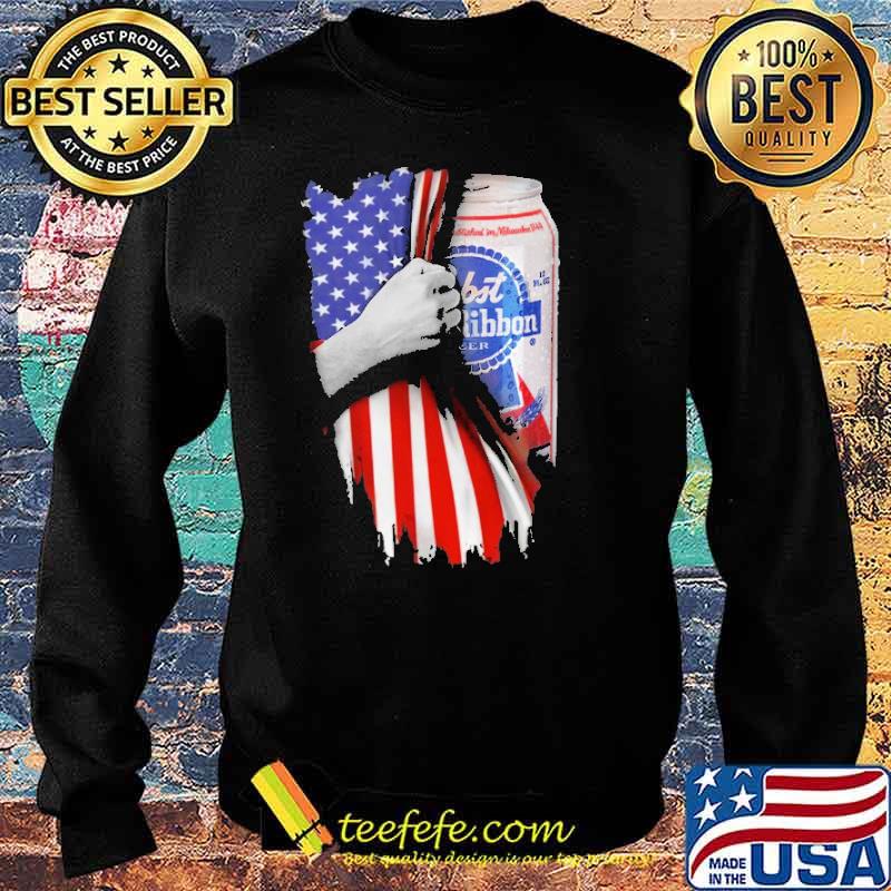 Drinking American Flag Pabst Blue Ribbon Shirt Sweater Drinking American Flag Pabst Blue Ribbon Shirt Sweater