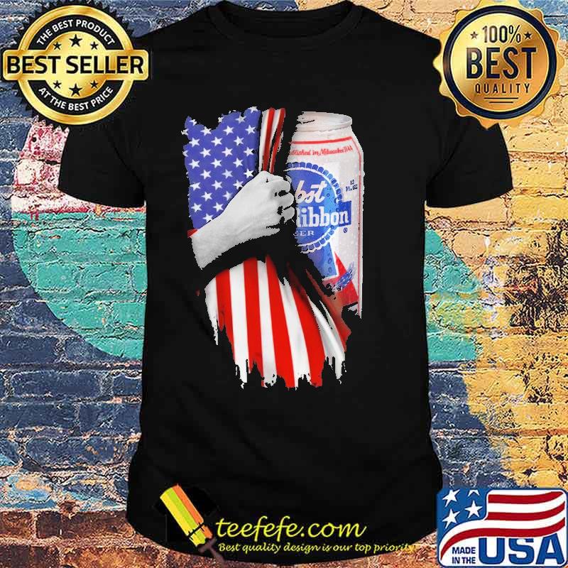 Drinking American Flag Pabst Blue Ribbon Shirt