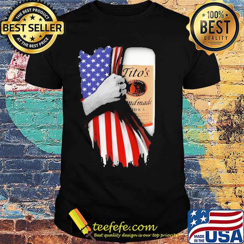 Drinking American Flag Vodka Tito's Handmade Shirt