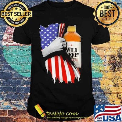 Drinking American Flag Wild Turkey 101 Kentucky Bourbon Shirt
