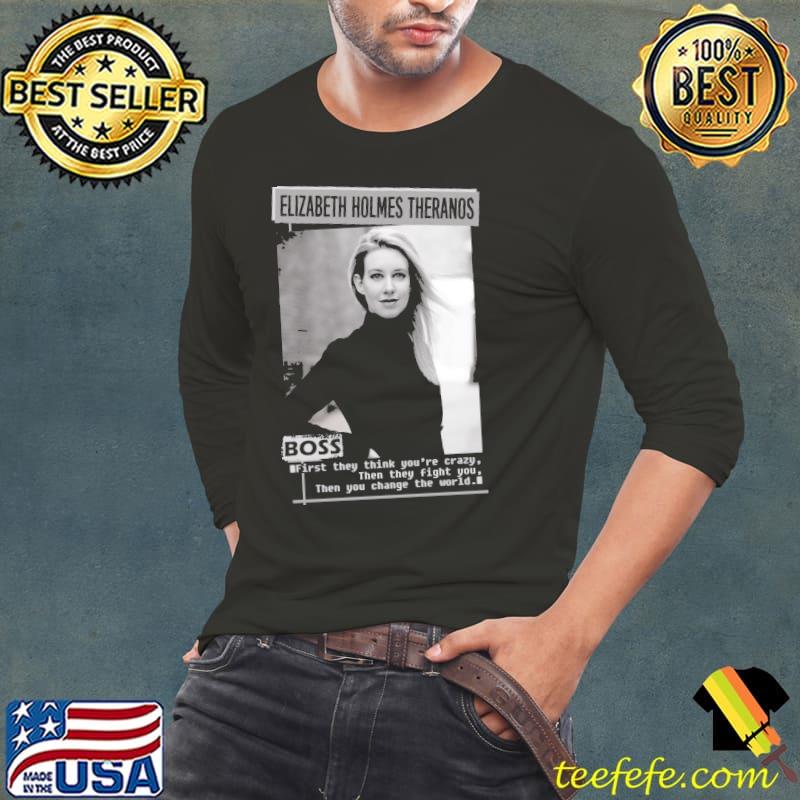 Elizabeth holmes theranos boss graphic design s Long Sleeve Tee Elizabeth holmes theranos boss graphic design s Long Sleeve Tee