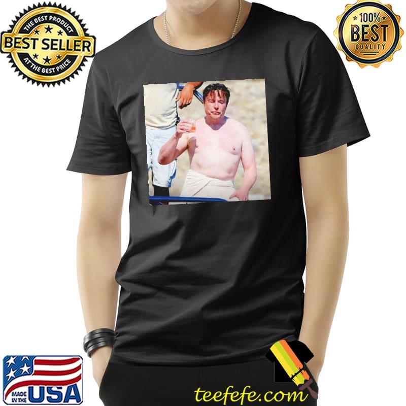 Elon musk no controversy tweet vacations on yacht shirt