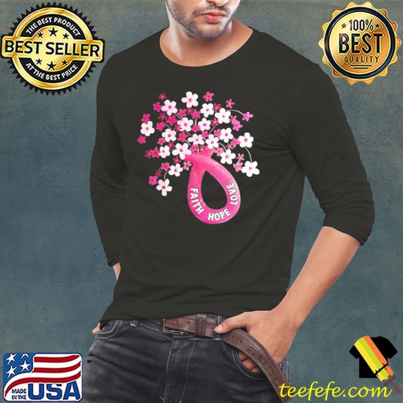 Faith hope love pink ribbon breast cancer awareness s Long Sleeve Tee Faith hope love pink ribbon breast cancer awareness s Long Sleeve Tee