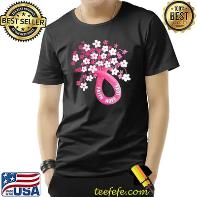 Faith hope love pink ribbon breast cancer awareness shirt