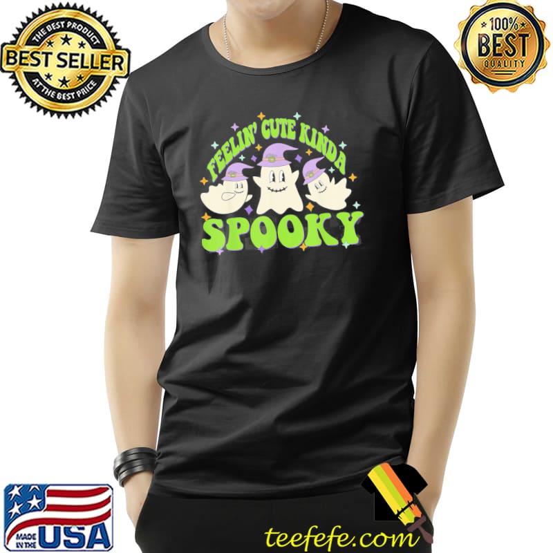 Fellin cute kinda spooky season witch boo crew halloween shirt