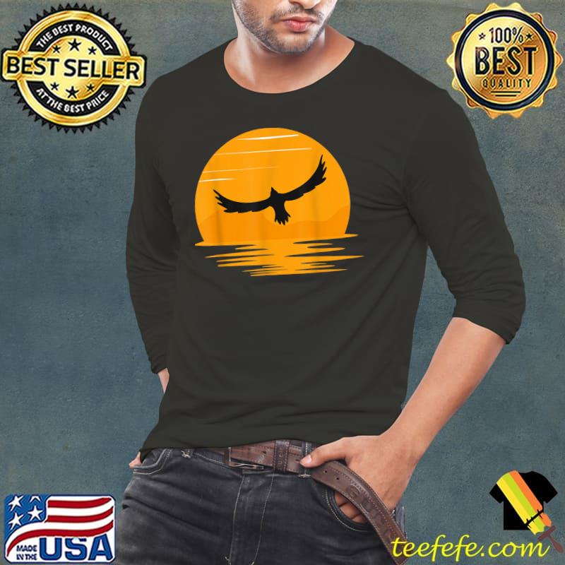 Flying Eagle Bird in the Sky at Sunset T-Shirt Long Sleeve Tee Flying Eagle Bird in the Sky at Sunset T-Shirt Long Sleeve Tee