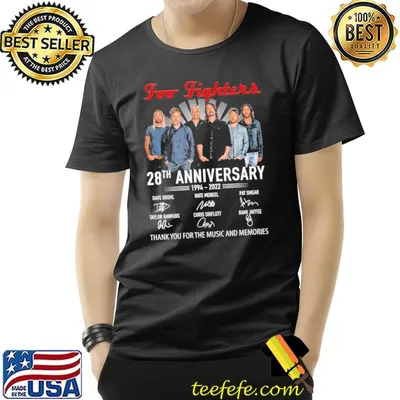Foo fighters rock band 28th anniversary 19942022 signatures shirt