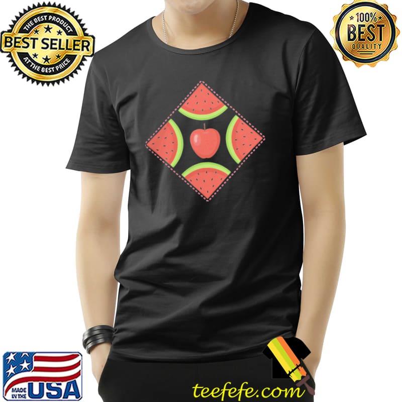 Fruit t apple watermelon badge classic shirt