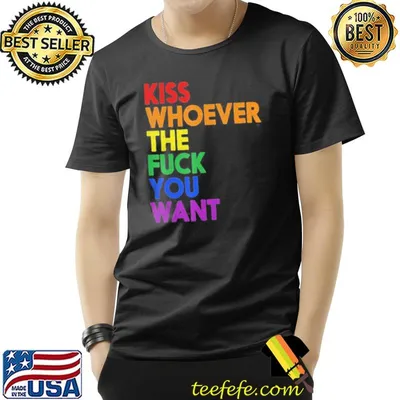 Funny support LGBT kiss whoever rainbow pride flag classic shirt