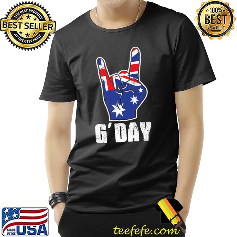 G'Day Good Australian Flag Rock Australia T-Shirt