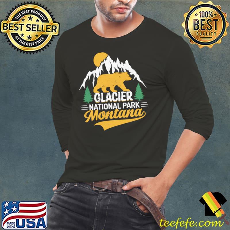 Glacier National Park Montana Bear T-Shirt Long Sleeve Tee Glacier National Park Montana Bear T-Shirt Long Sleeve Tee