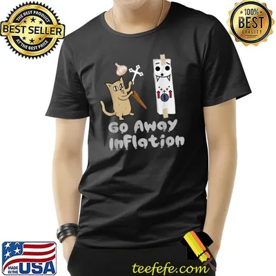 Go Away Inflation Exorcist Cat Drives Off T-Shirt