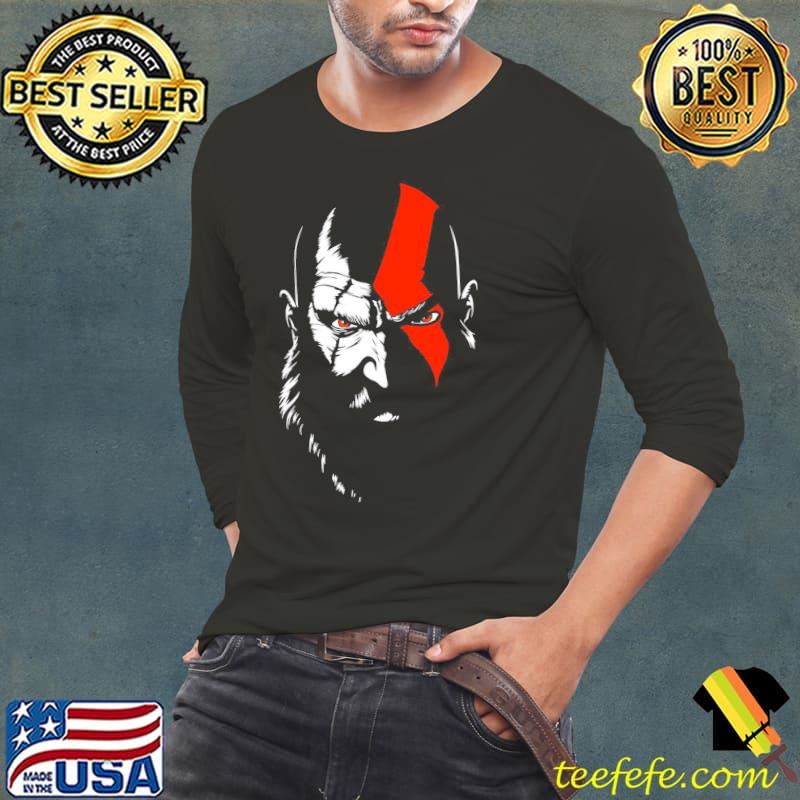God of war ragnarök game character kratos portrait art s Long Sleeve Tee God of war ragnarök game character kratos portrait art s Long Sleeve Tee