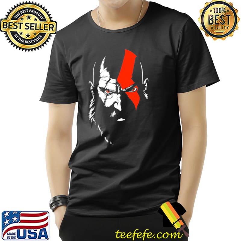 God of war ragnarök game character kratos portrait art shirt