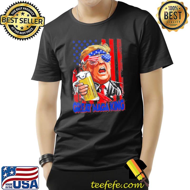 Great maga king flag pro Trump 4th of july shirt