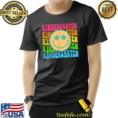 Groovy Kindergarten Vibes Face Retro Teachers Back To School T-Shirt