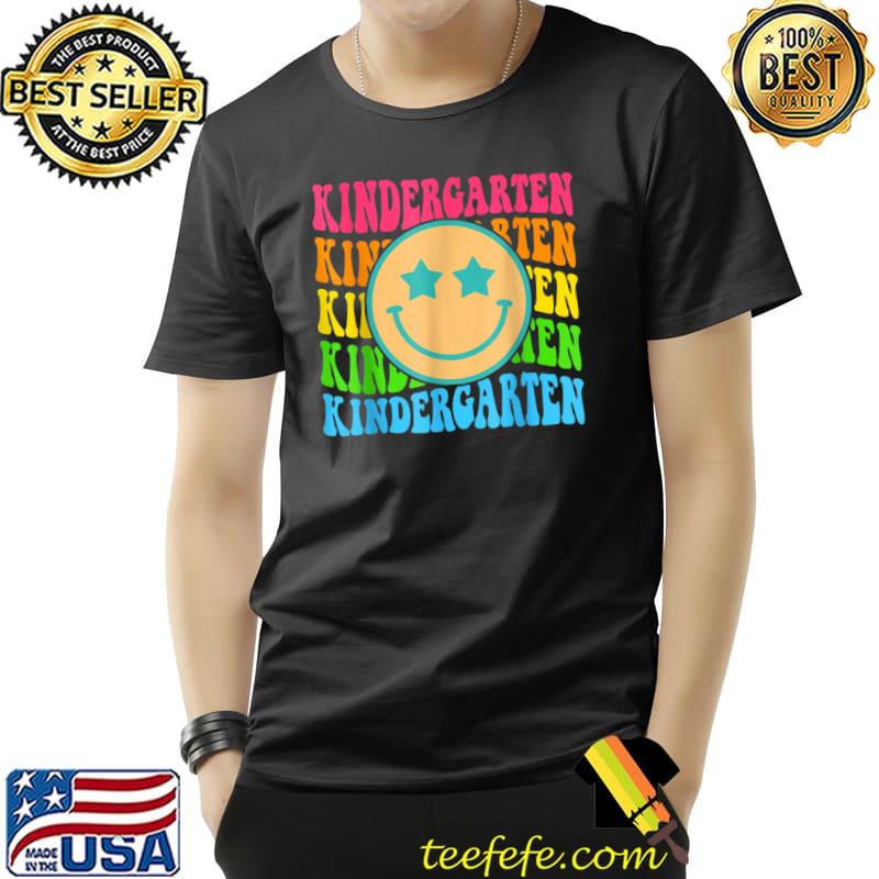 Groovy Kindergarten Vibes Face Retro Teachers Back To School T-Shirt Groovy Kindergarten Vibes Face Retro Teachers Back To School T-Shirt