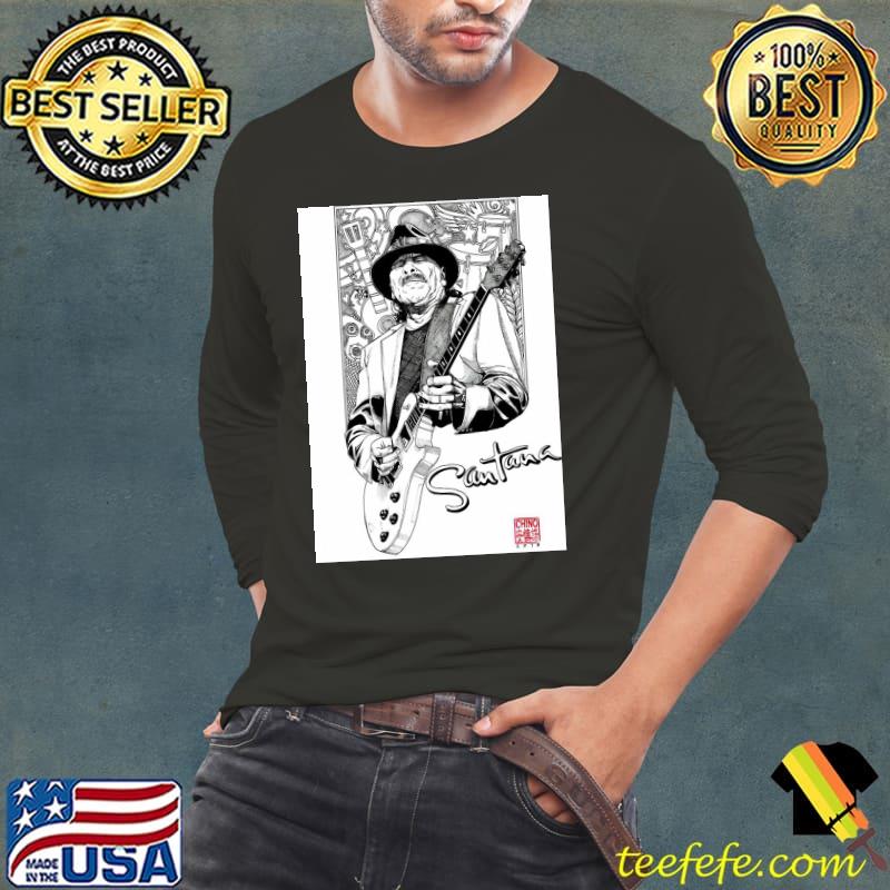 Guitarist carlos Santana sketch art s Long Sleeve Tee Guitarist carlos Santana sketch art s Long Sleeve Tee