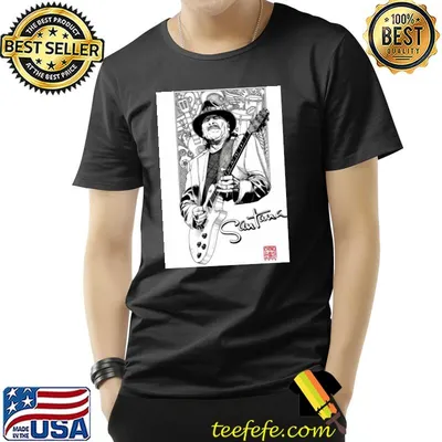 Guitarist carlos Santana sketch art shirt