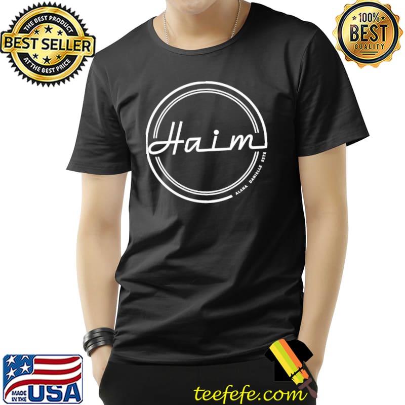 Haim vinyl logo in white shirt