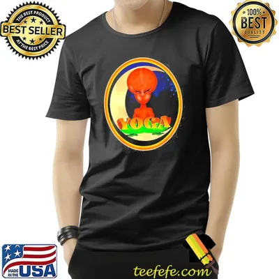 Halfmoon alien yoga zen meditation class in space gift shirt
