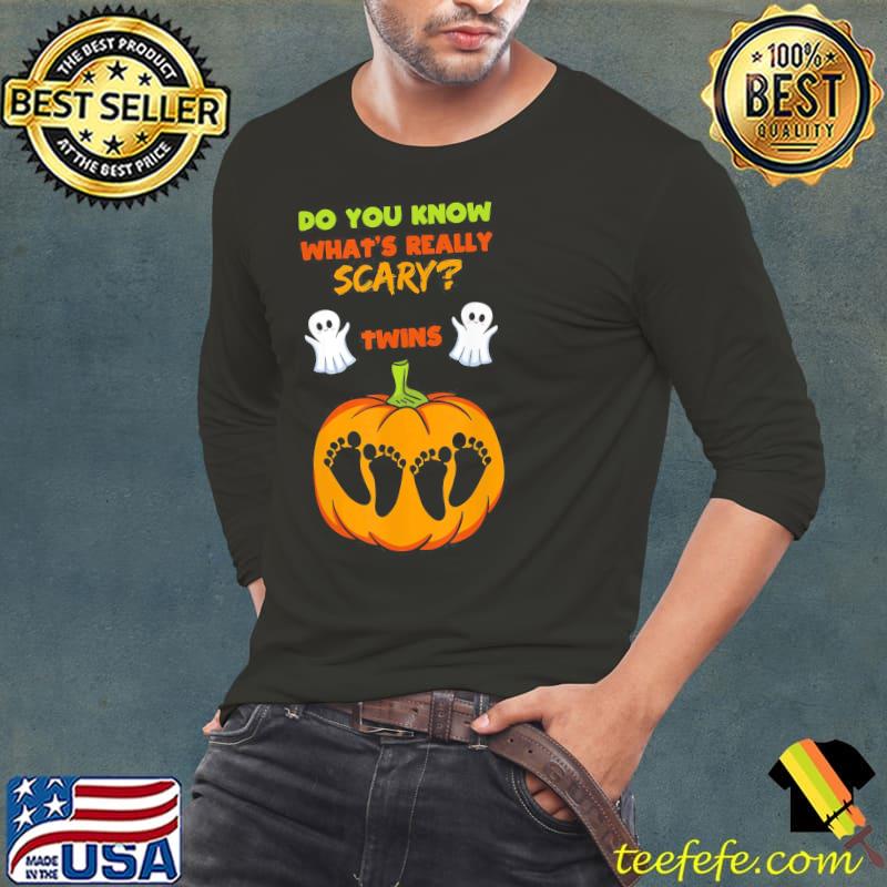 Halloween gender reveal twins baby shower party s Long Sleeve Tee Halloween gender reveal twins baby shower party s Long Sleeve Tee