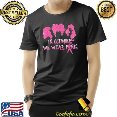 Halloween hocus in october we wear pink breast cancer po cus shirt