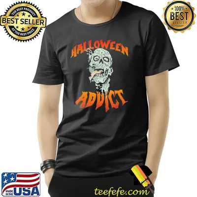 Halloween horror stories scary movies addict zombie shirt